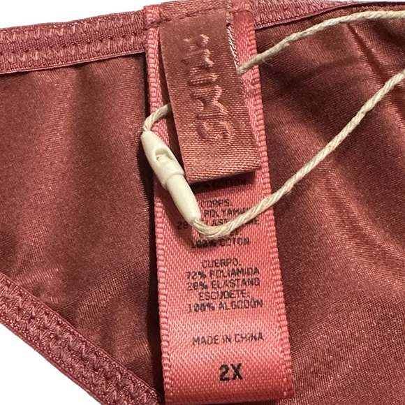 SKIMS Stretch Satin Dipped T-String Thong in Berry - Picture 4 of 7